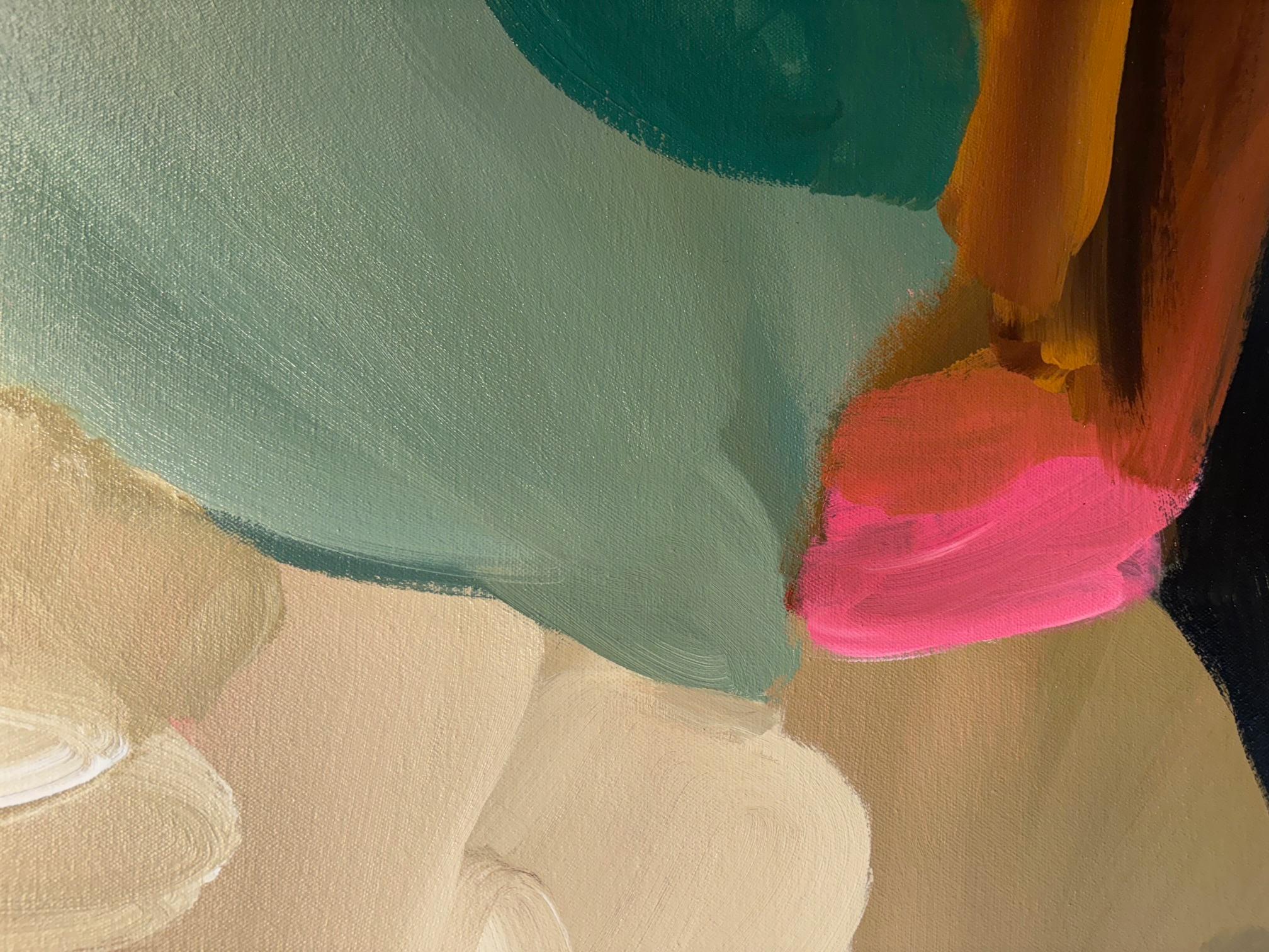 Contemporary - œuvre d'art originale - peinture abstraite mixed media - art contemporain - Marron Abstract Painting par Carrie Jean Goldsmith