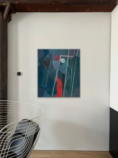 Night Bloom- Abstract Geometric Contemporary Modern Oil Painting on Canvas
