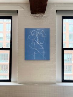 Steady- Abstract Geometric Contemporary Modern Oil Painting on Vertical Canvas