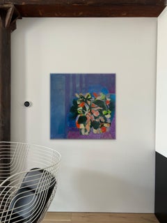 Still Life- Abstract Floral Geometric Contemporary Modern Oil Painting on Canvas