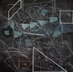 Subspace- Abstract Geometric Contemporary Oil Painting on Square Canvas