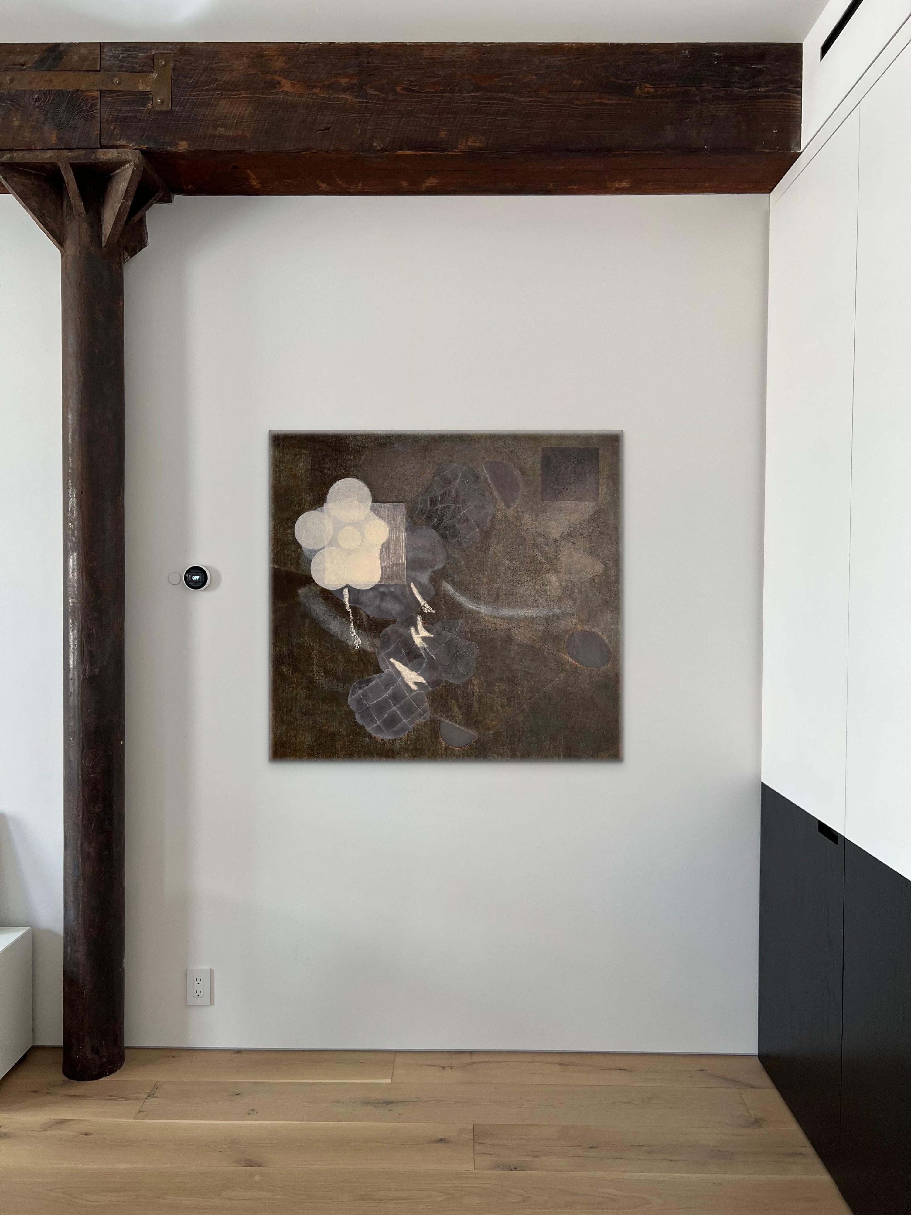 Temporale - Pittura a olio contemporanea astratta e geometrica su tela - Painting di Carrie Johnson