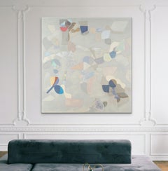 Traverse- Abstract Geometric Oil on Canvas Large painting In Pastel Tone