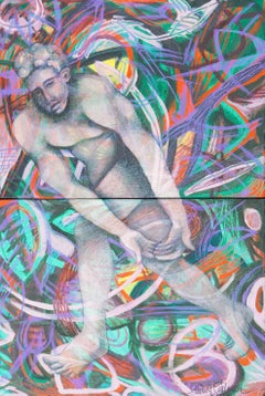 « Man In Motion », figure moderniste encadrée, artiste femme, SFMOMA, Oakland Museum