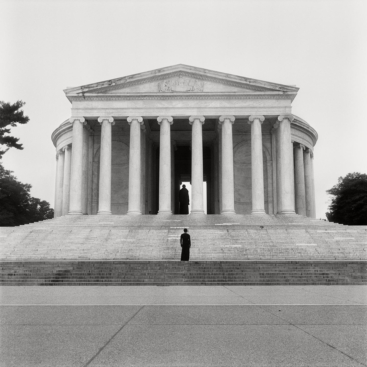 Jefferson Memorial, 2021 by Carrie Mae Weems (black and white print)