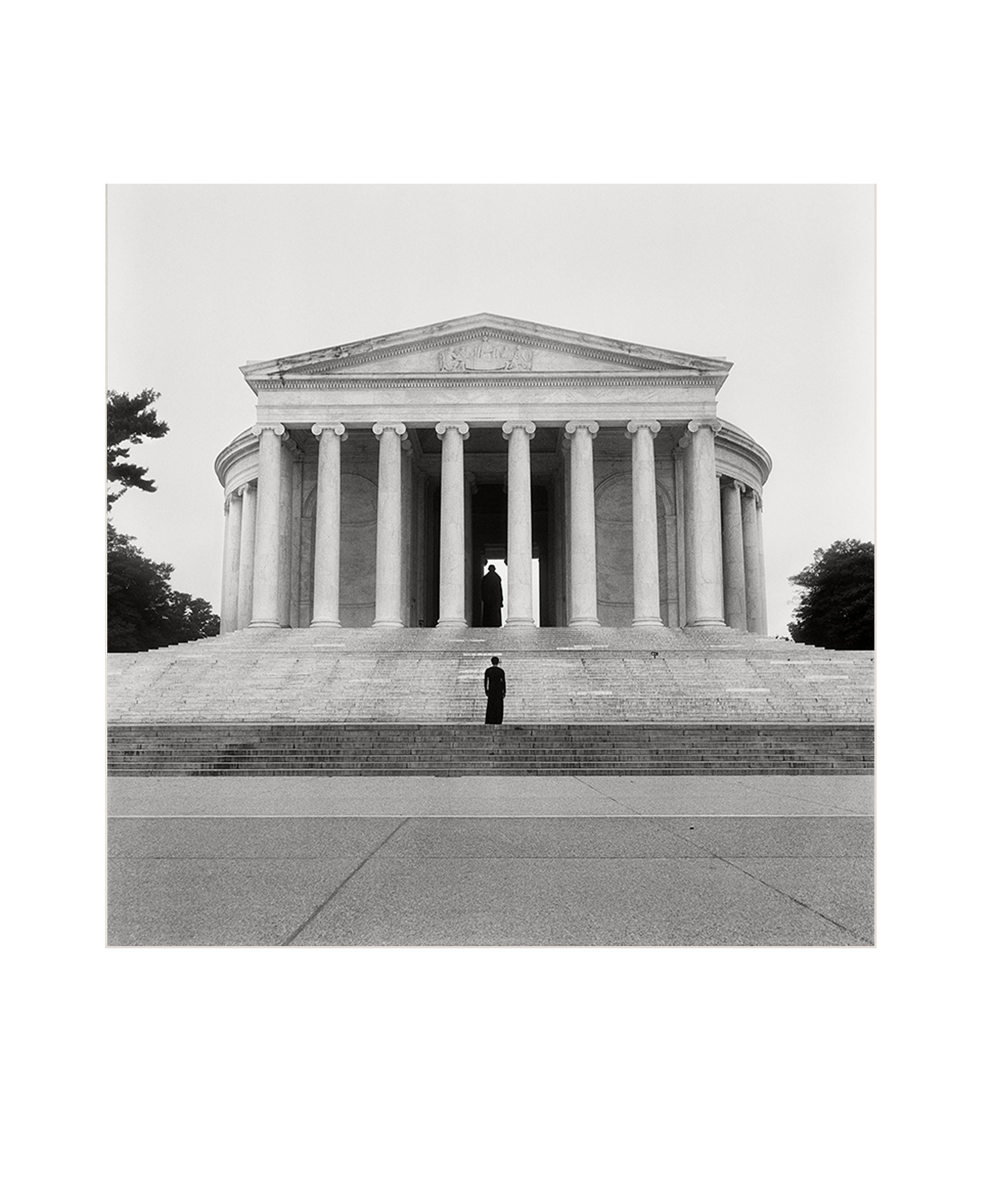 Jefferson Memorial (black and white archival pigment print) - Photograph by Carrie Mae Weems
