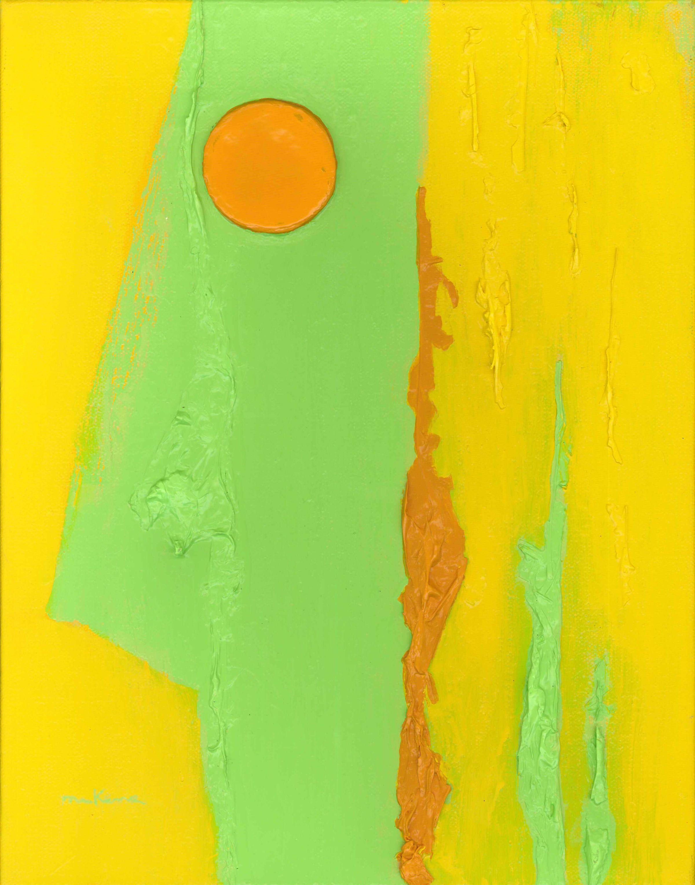 Carrie MaKenna Abstract Painting - Atomic Tangerine, Painting, Acrylic on Canvas