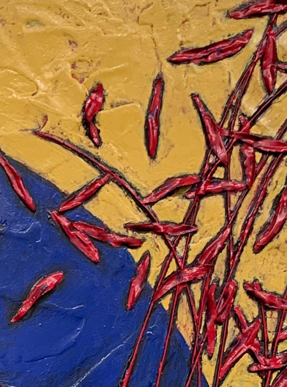 Solace In The Red Willows, Pittura, Acrilico su tela - Abstract Painting Nero di Carrie MaKenna
