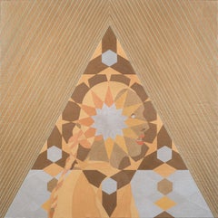 "Alchemy" acrylic painting, woman, gold