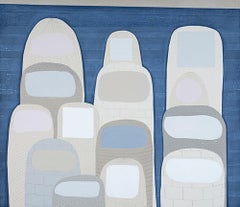 "Middles" archival pigment print blue white fingers abstract