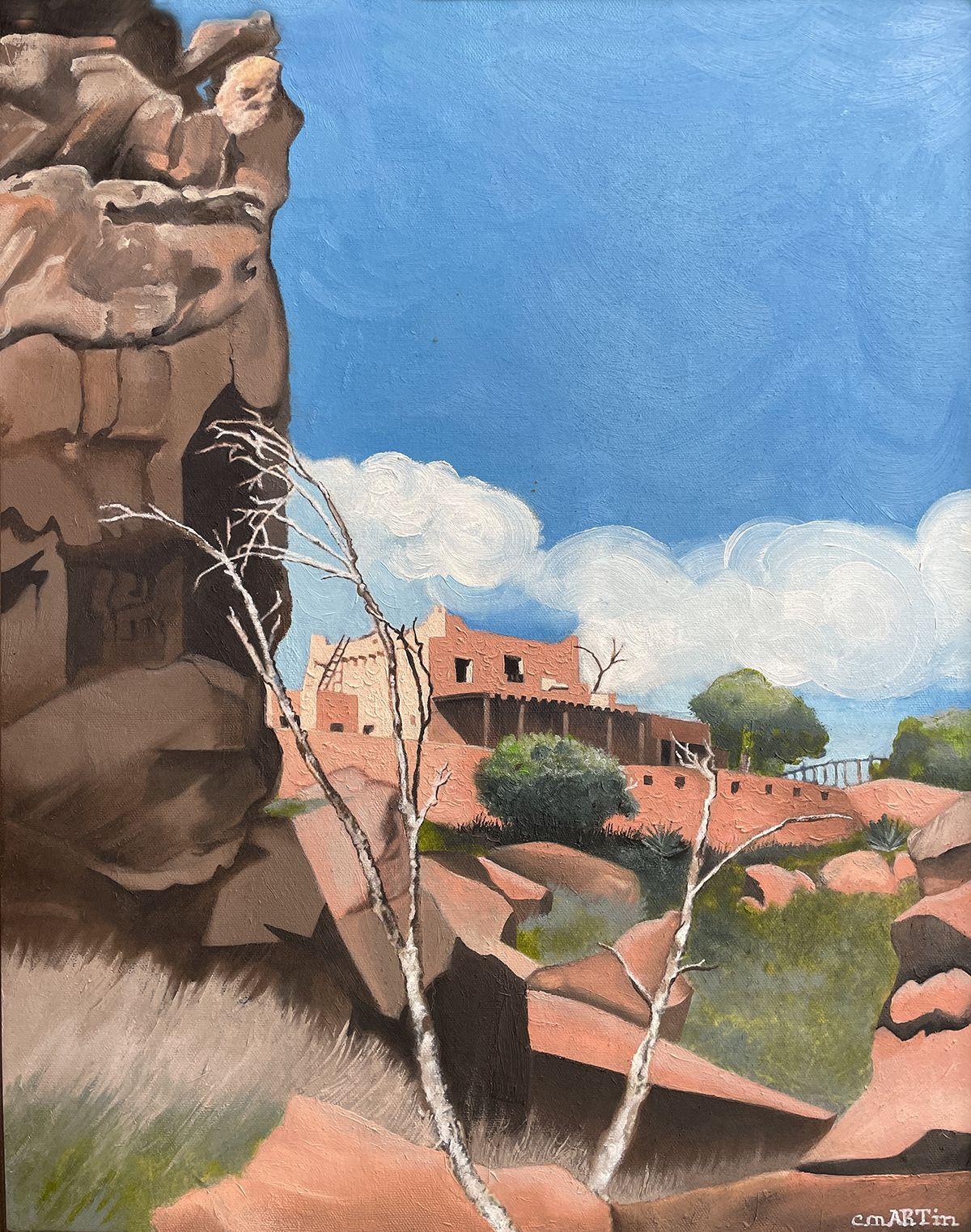 Canyon Casa, Gemälde, Öl auf Leinwand