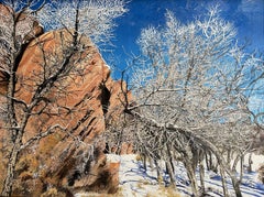 Red Rocks and White Lace, Painting, Oil on Canvas