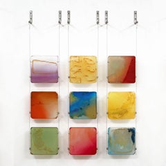 Carrie McGee - Wellspring - multicolor hanging wall sculpture