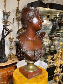 Carrier-Belleuse Bronze Bust of Female