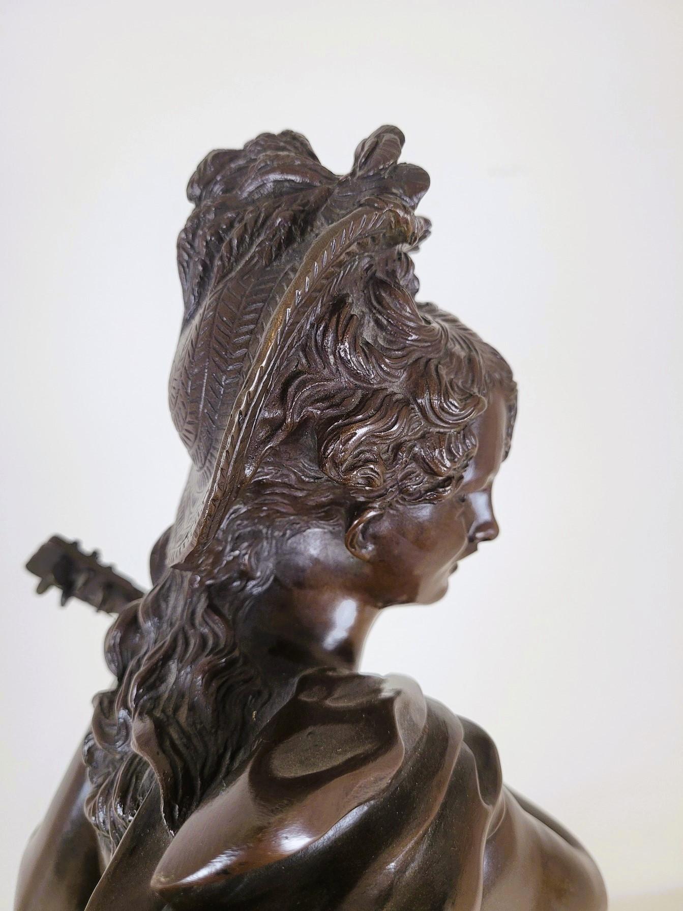 Carrier-belleuse, Cigale, Large Signed Bronze, 19th Century For Sale 7