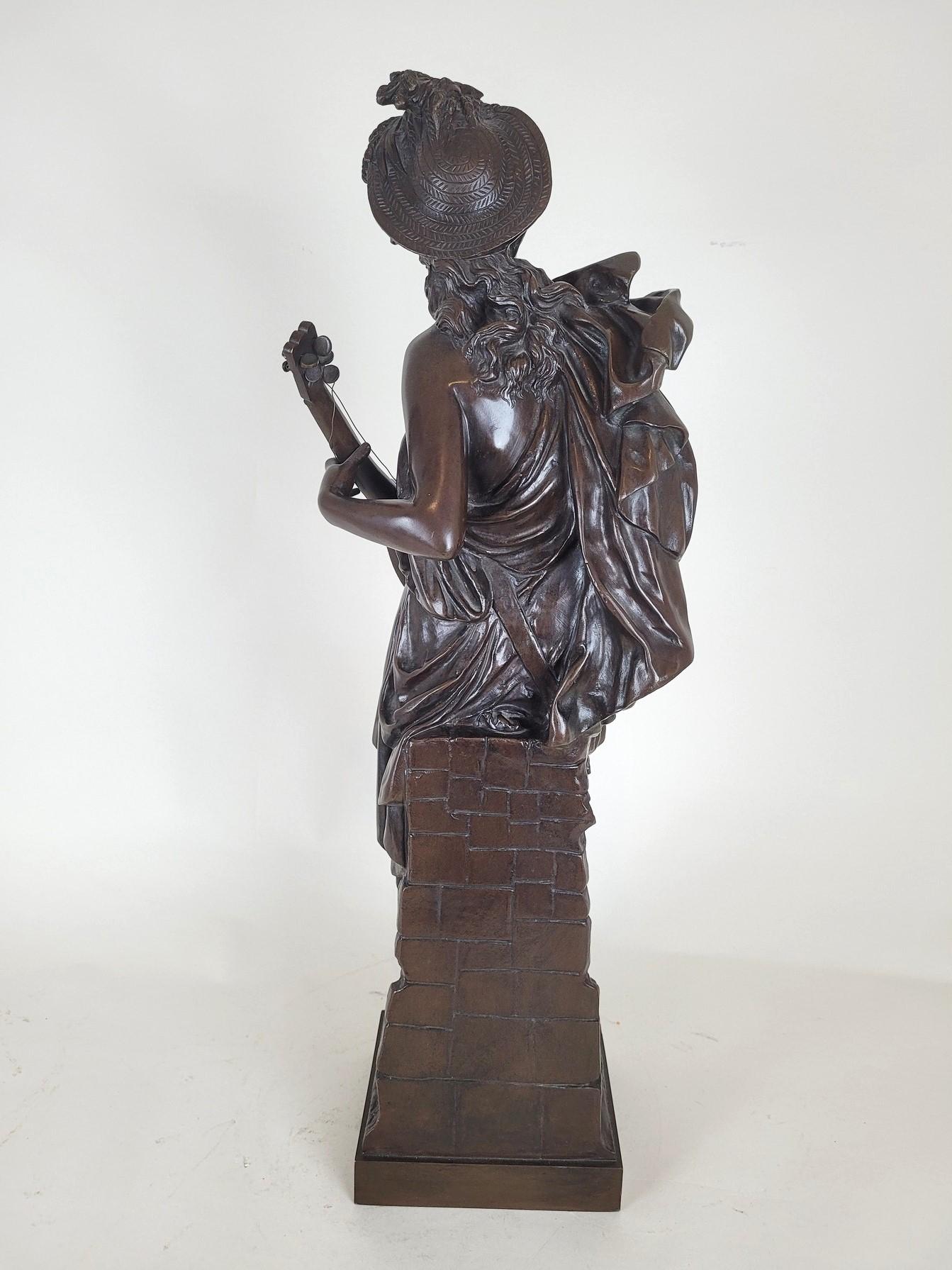 Carrier-belleuse, Cigale, Large Signed Bronze, 19th Century For Sale 1