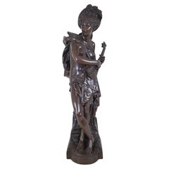 Carrier-belleuse, Cigale, Large Signed Bronze, 19th Century