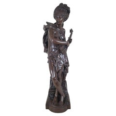 Carrier-belleuse, Cigale, grand bronze signé, 19ème siècle