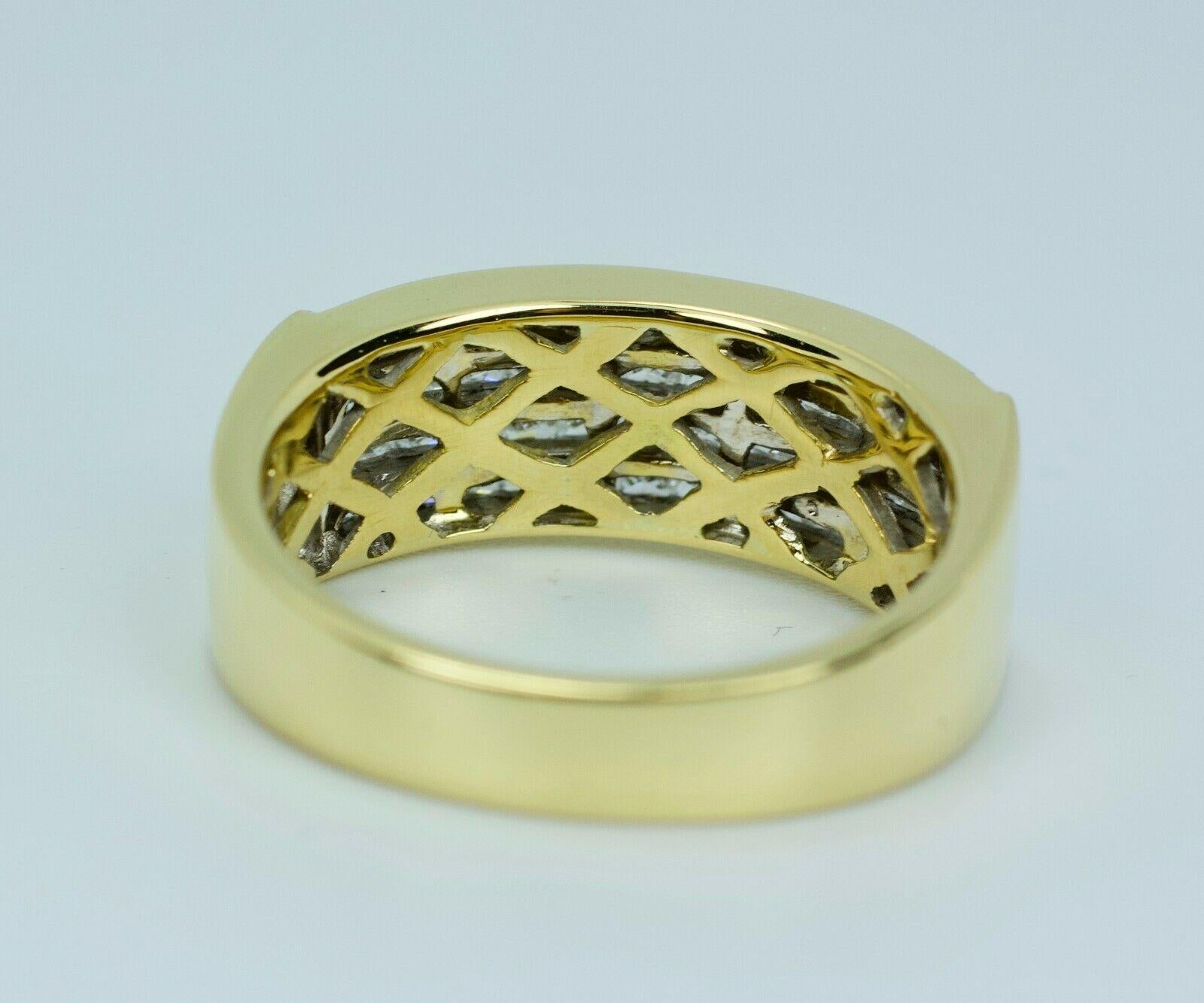 Carriere 18 Karat Gold Princess Cut Diamonds 4 Row 2 Carat Invisible Set Ring 1