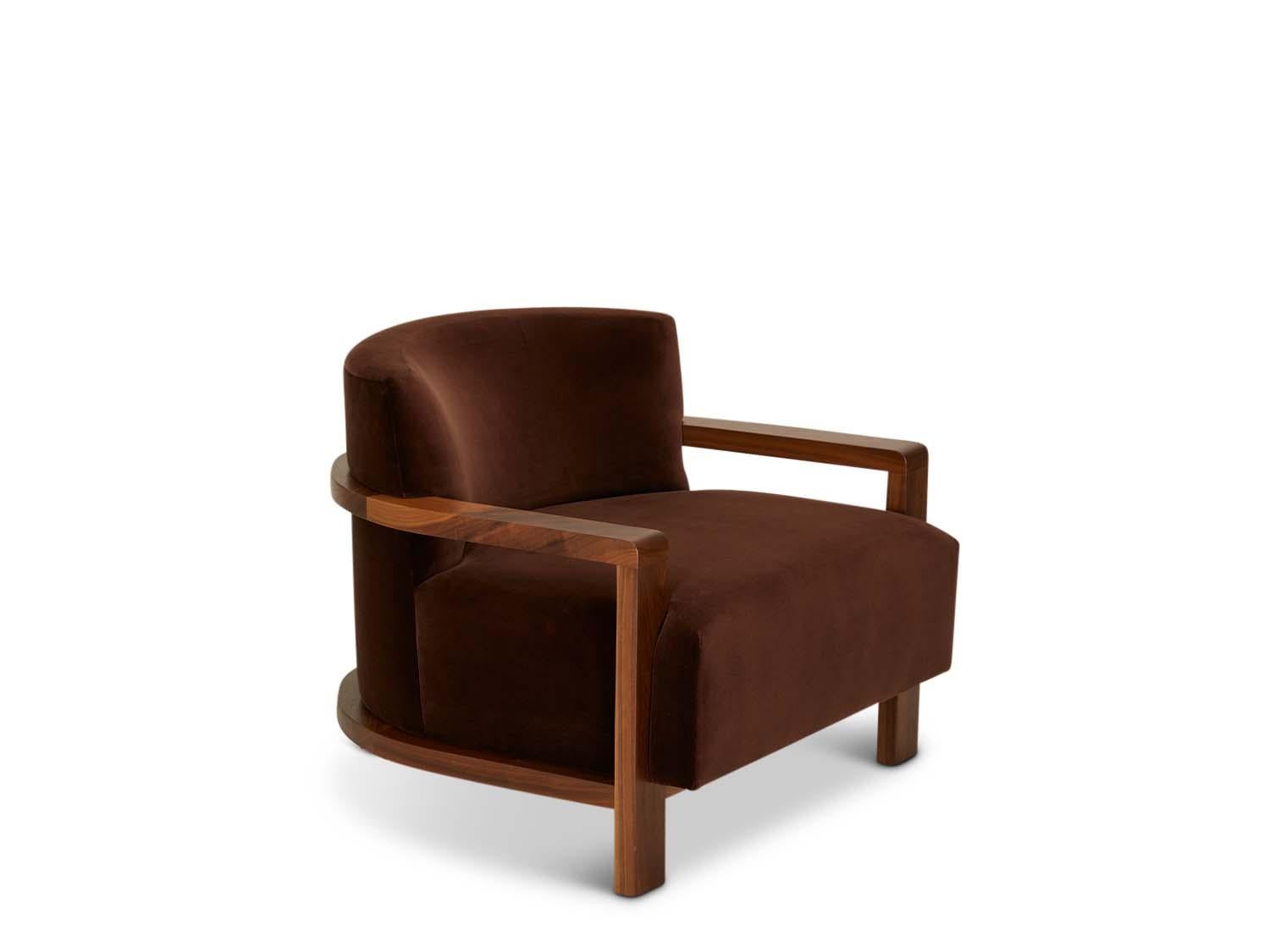 The carrillo lounge chair features a curved solid wood frame and upholstered seating.

The Lawson-Fenning collection is designed and handmade in Los Angeles, California. Reach out to discover what options are currently in stock.
 