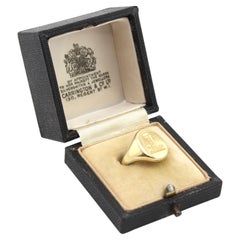 Carrington & Co Antique Victorian Leather and Velvet Ring Box, 1890's