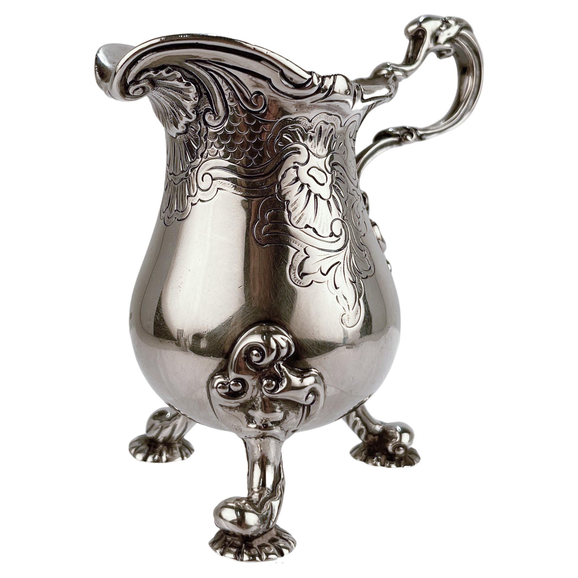 Carrington & Co. Rococo or George II Style Sterling Silver Cream Pitcher For Sale