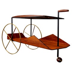 “Carrinho de Chá” Bar Cart in Brazilian Rosewood & Brass, Jorge Zalszupin, 1950s