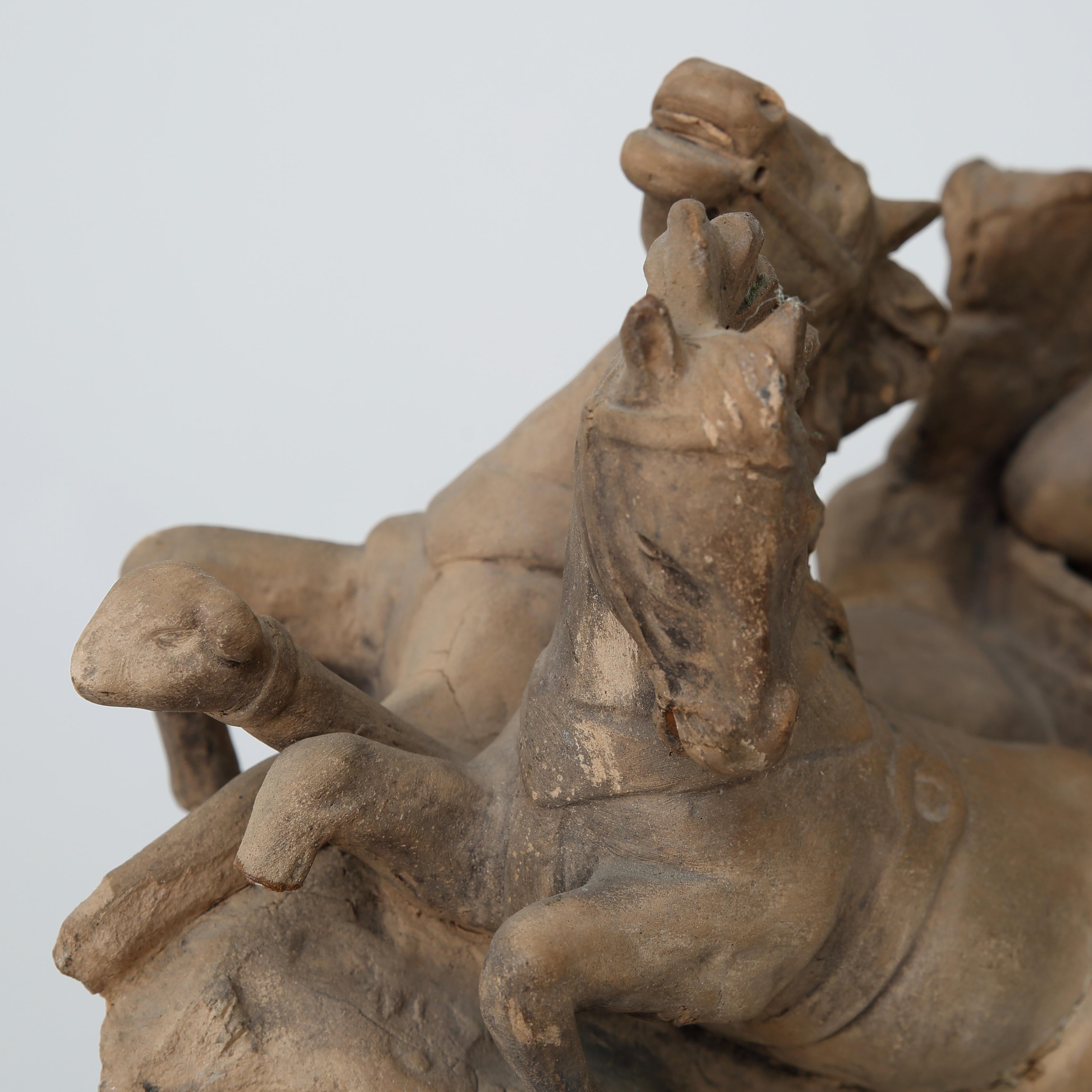 XX secolo Carro del Sole terracotta sculpture (approx 1900) in vendita