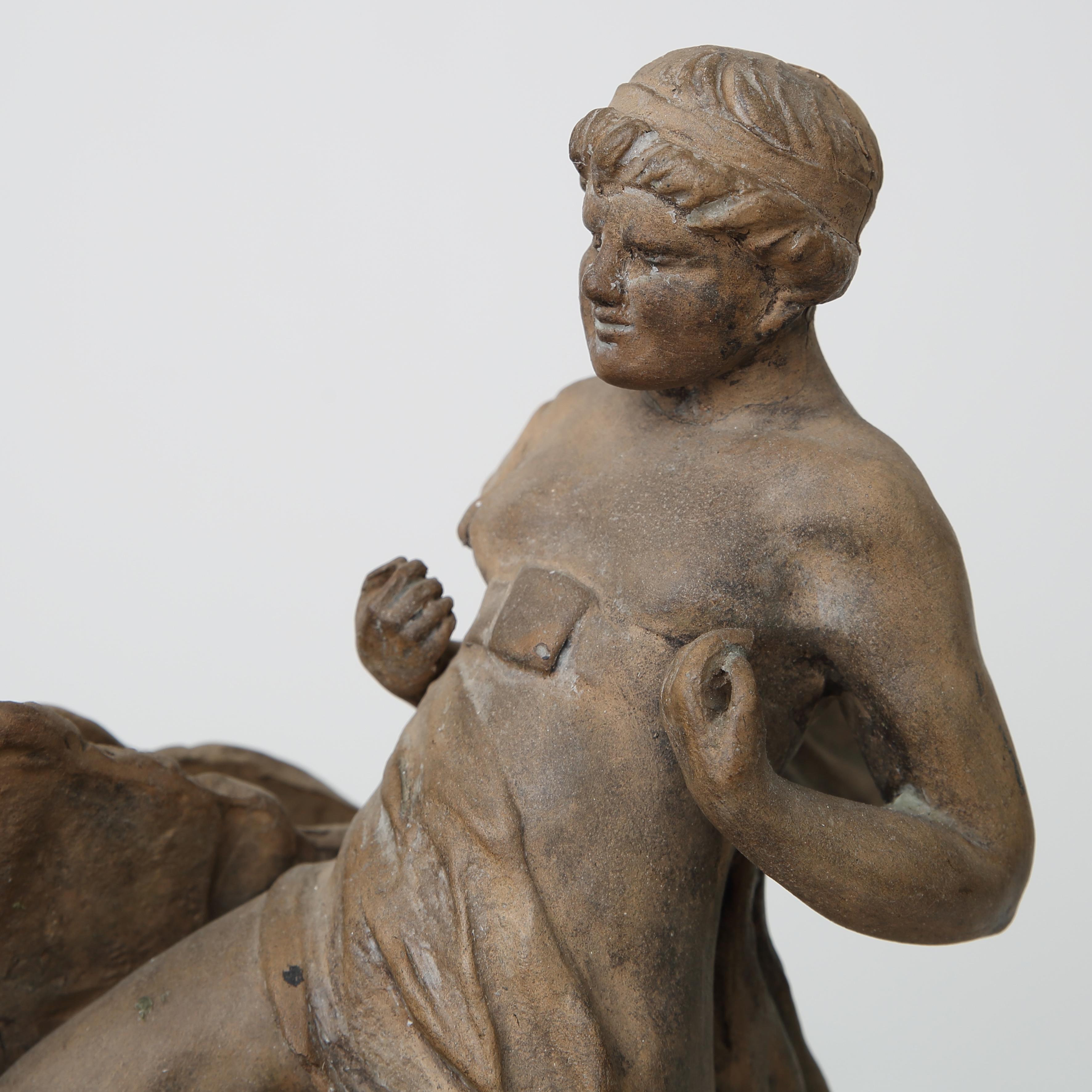 Terracotta Carro del Sole terracotta sculpture (approx 1900) in vendita