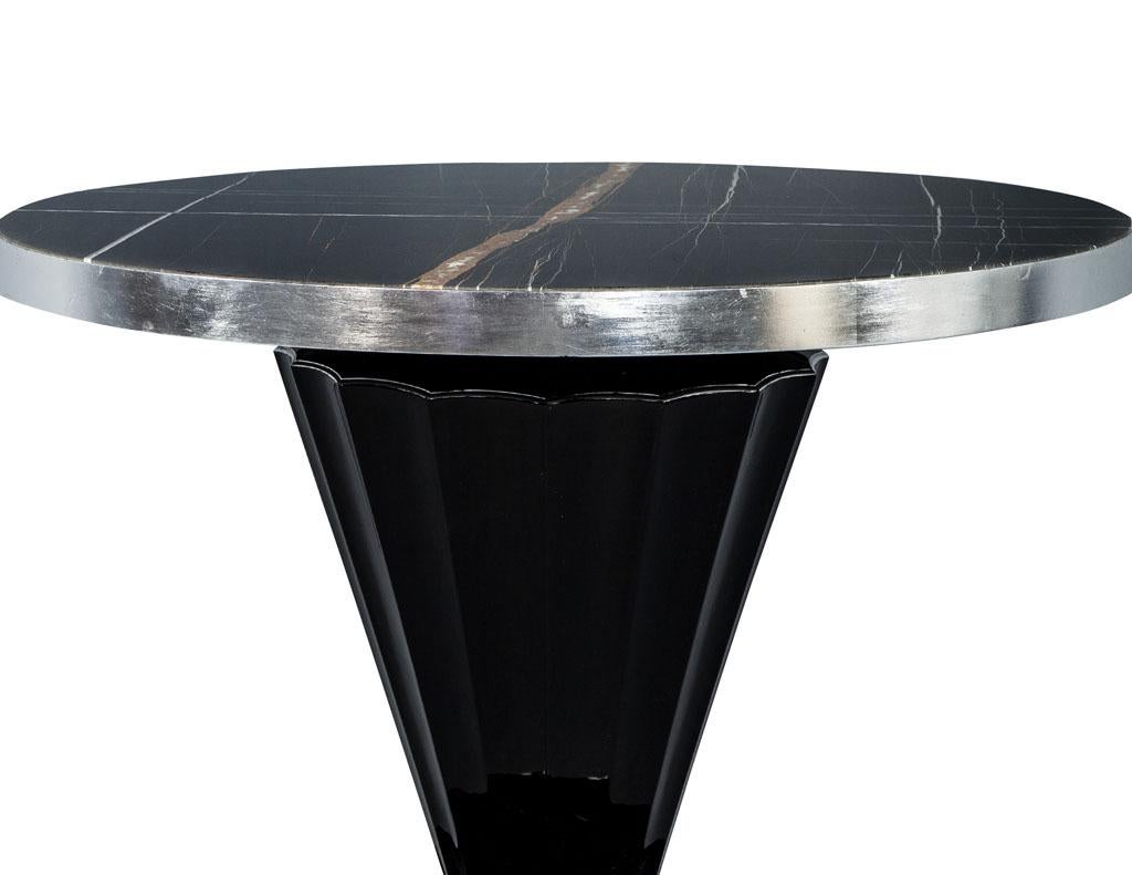 Carrocel Custom Art Deco Style Marble-Top Foyer Hall Table For Sale 5