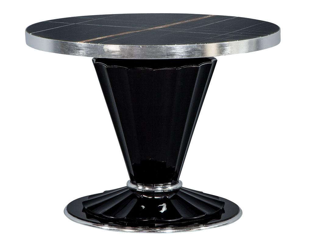 Carrocel Custom Art Deco Style Marble-Top Foyer Hall Table For Sale 1