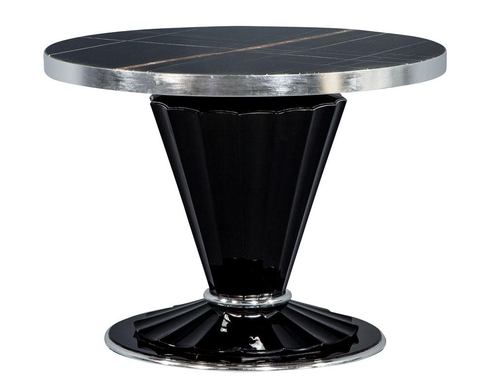 Carrocel Custom Art Deco Style Marble-Top Foyer Hall Table For Sale 2