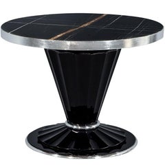 Carrocel Custom Art Deco Style Marble-Top Foyer Hall Table