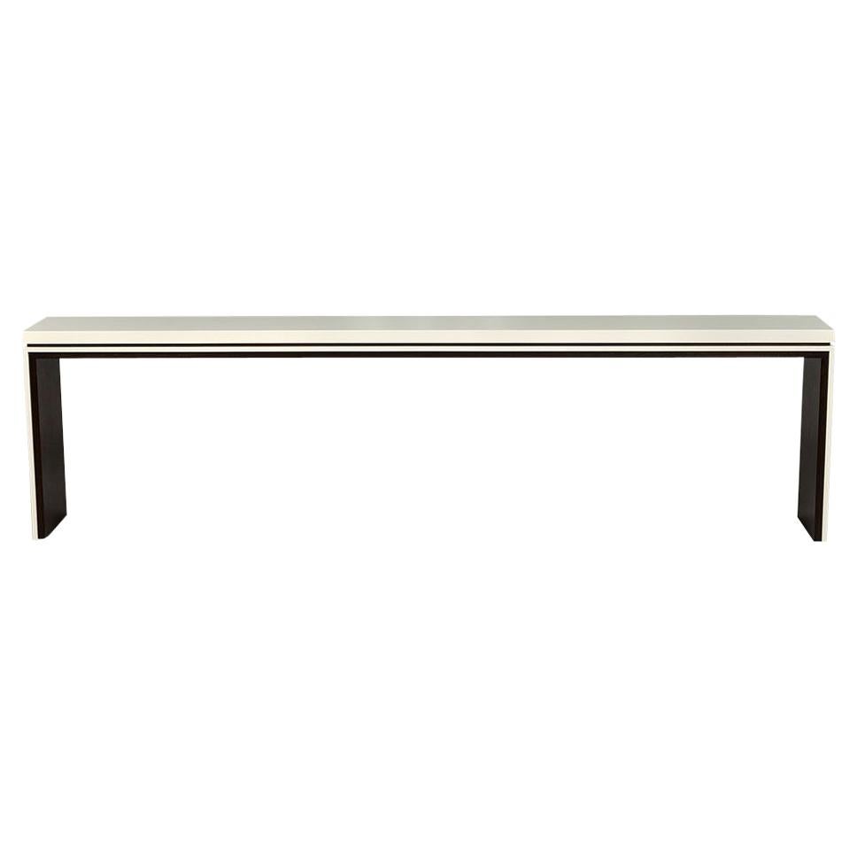 Carrocel Custom Lacquered Console Table with Zebra Wood Interior