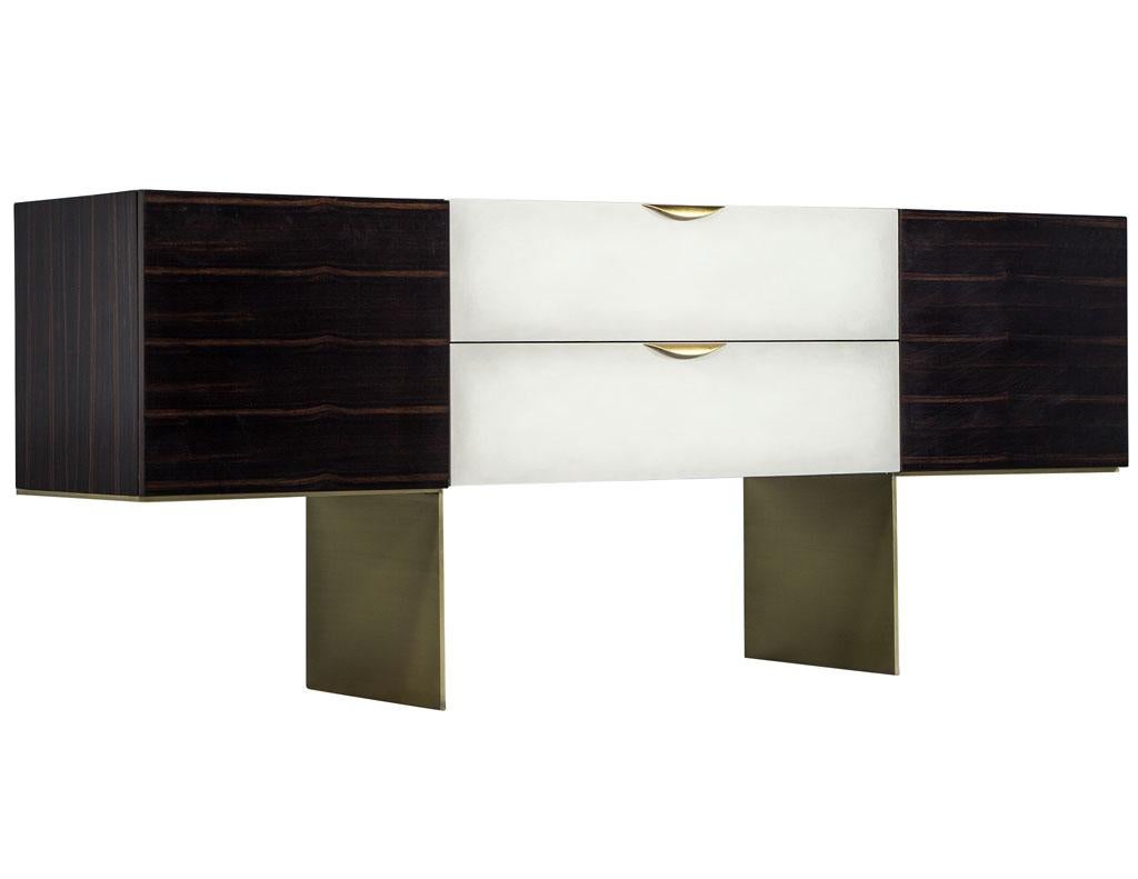 Canadian Carrocel Custom Macassar Modern Sideboard Buffet Credenza For Sale