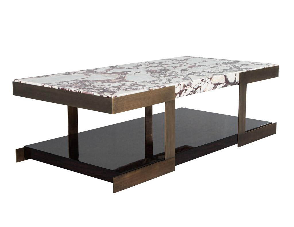Carrocel Custom Modern Marble Top Cocktail Table For Sale 3
