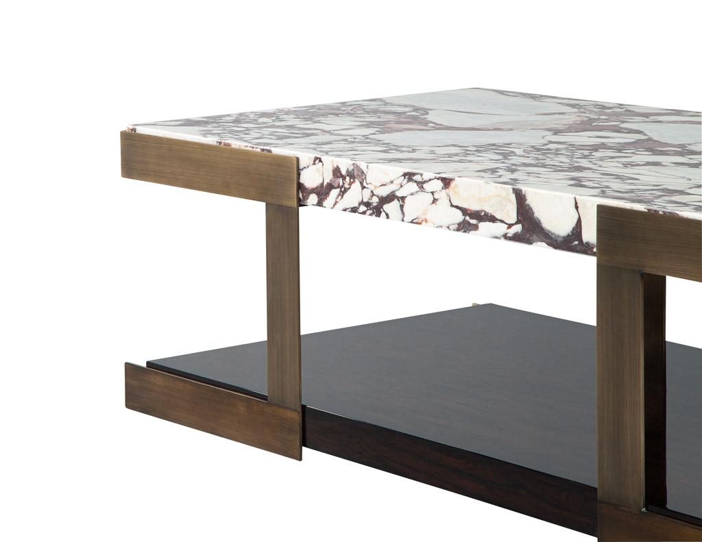 Carrocel Custom Modern Marble Top Cocktail Table For Sale 4