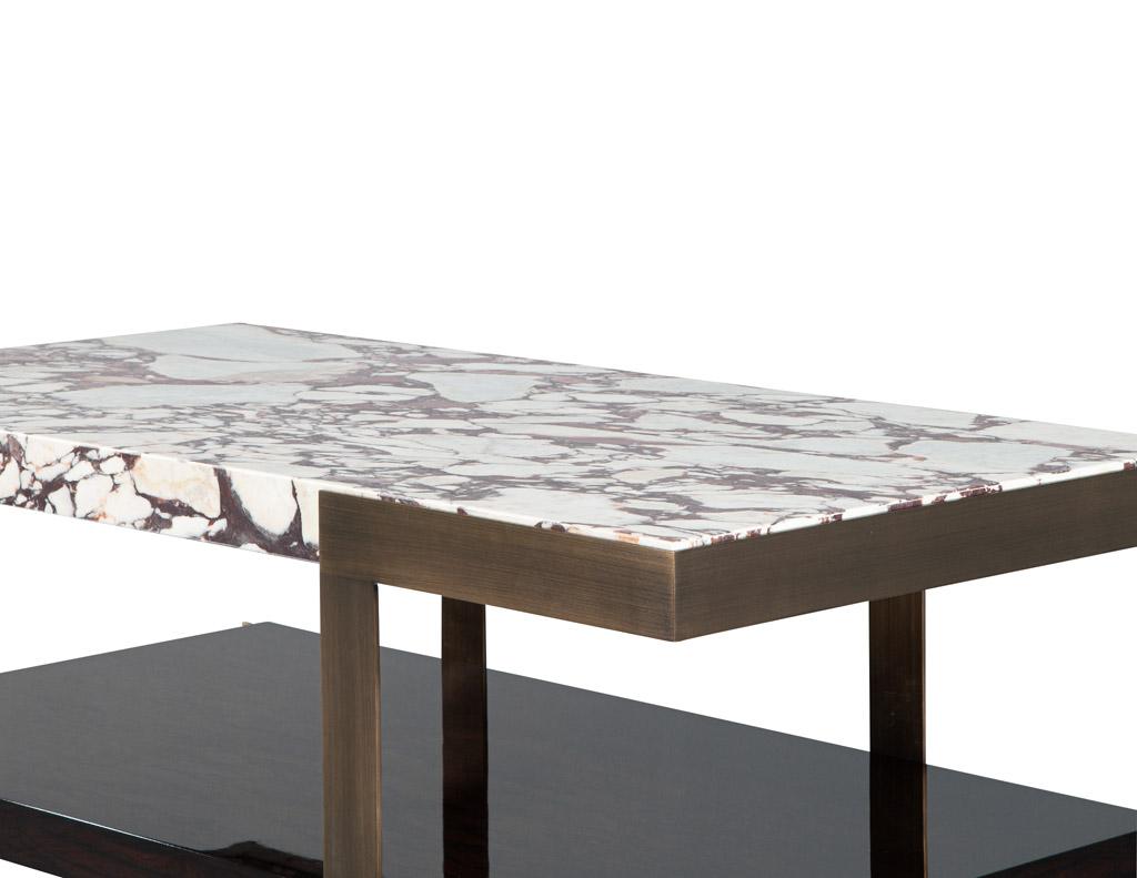 Carrocel Custom Modern Marble Top Cocktail Table For Sale 5