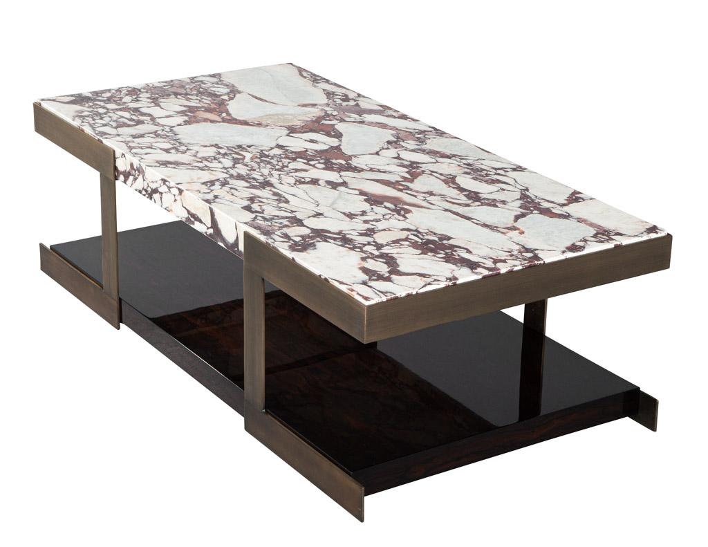 Carrocel Custom Modern Marble Top Cocktail Table For Sale 6