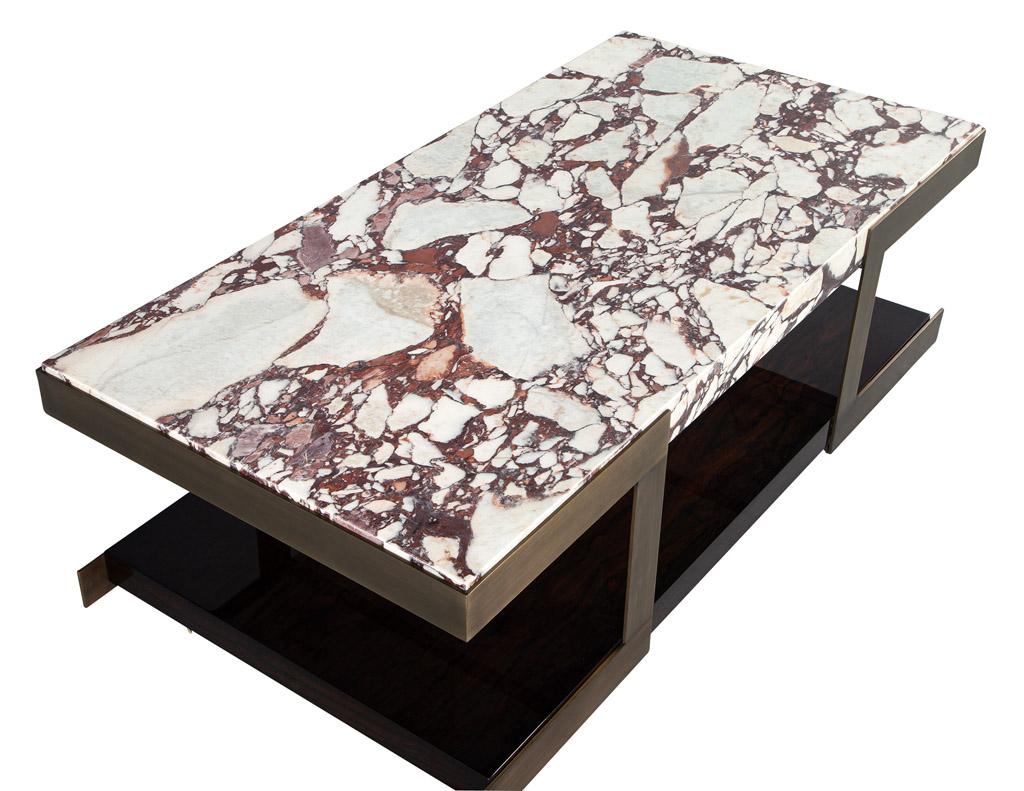 Carrocel Custom Modern Marble Top Cocktail Table For Sale 7