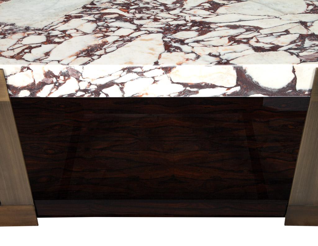 Carrocel Custom Modern Marble Top Cocktail Table For Sale 8