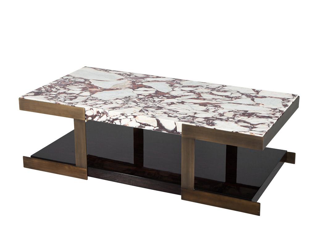 Carrocel Custom Modern Marble Top Cocktail Table In Excellent Condition For Sale In North York, ON