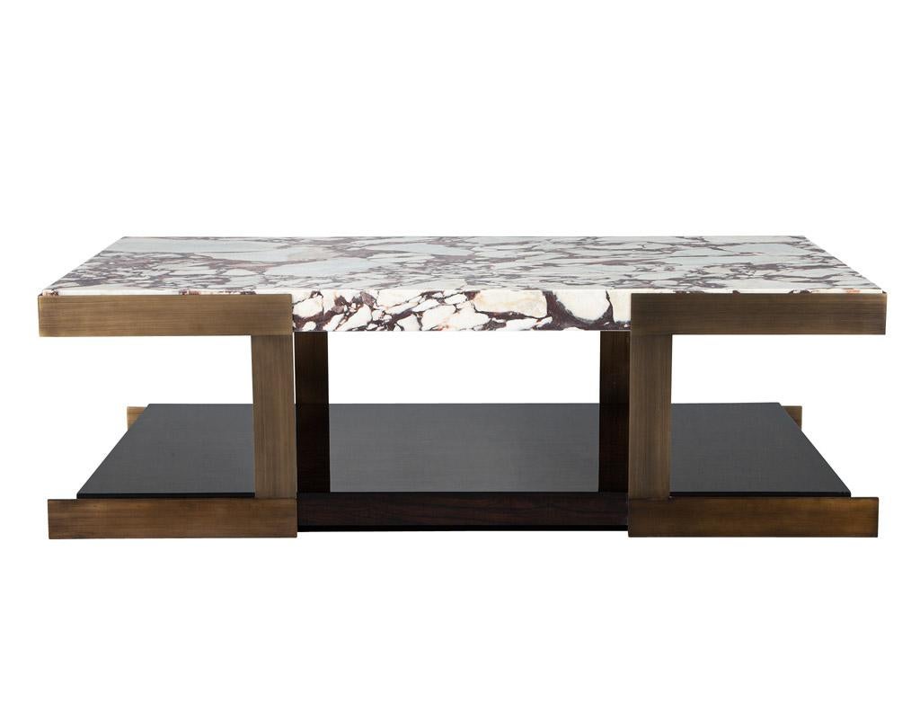 Carrocel Custom Modern Marble Top Cocktail Table For Sale 1