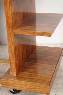 Carrocel Interiors Art Deco Style Light Walnut Library Table Writing Desk