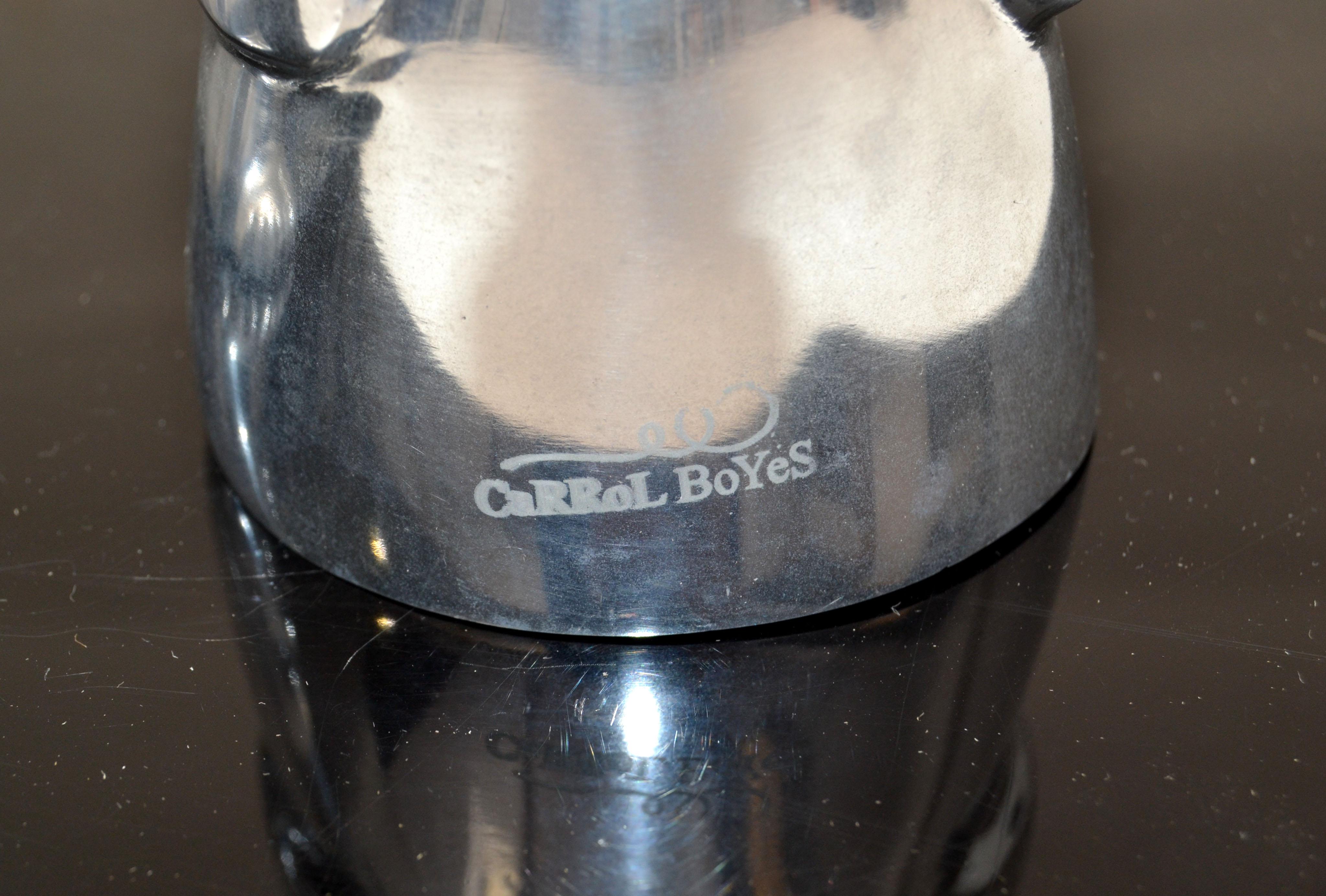 Carrol Boyes Man & Women Collectible 2 Aluminum Bottle & Stopper Vessel Barware  For Sale 3