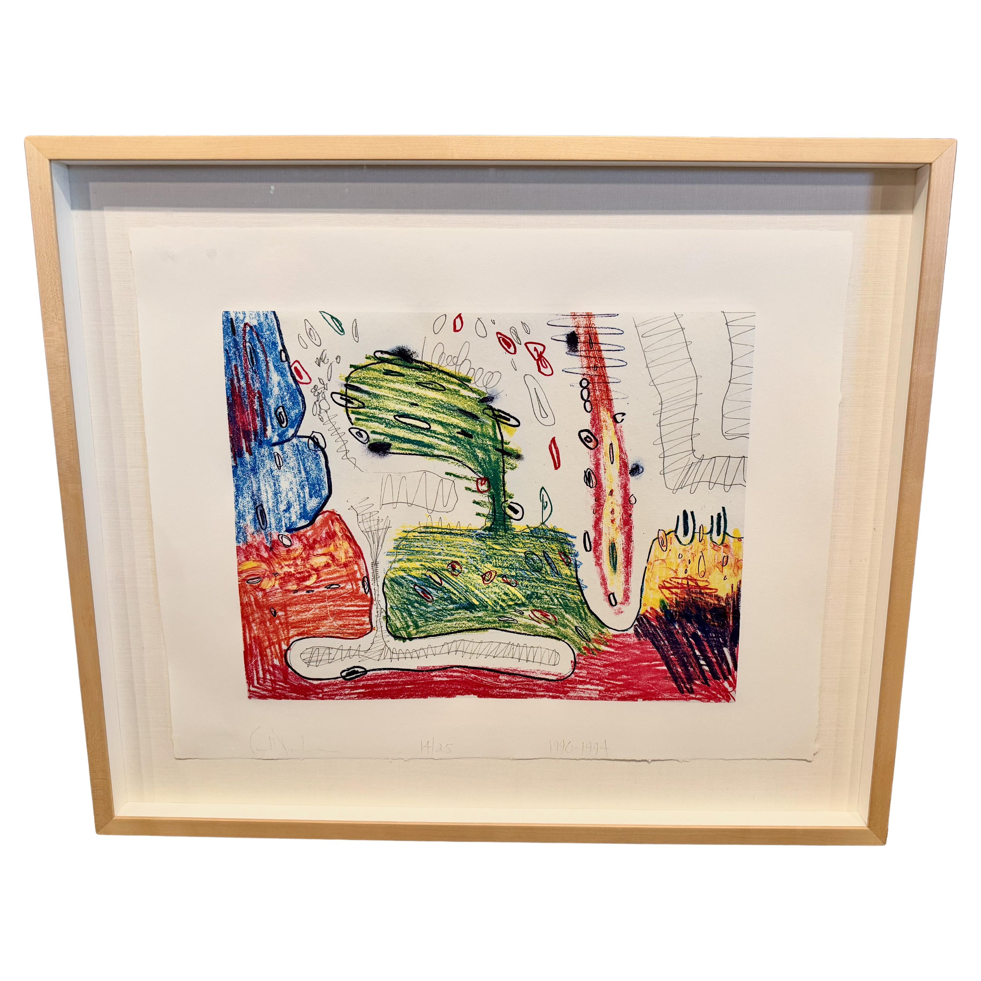 Carroll Dunham Aguafuerte coloreado II, Firmado y numerado