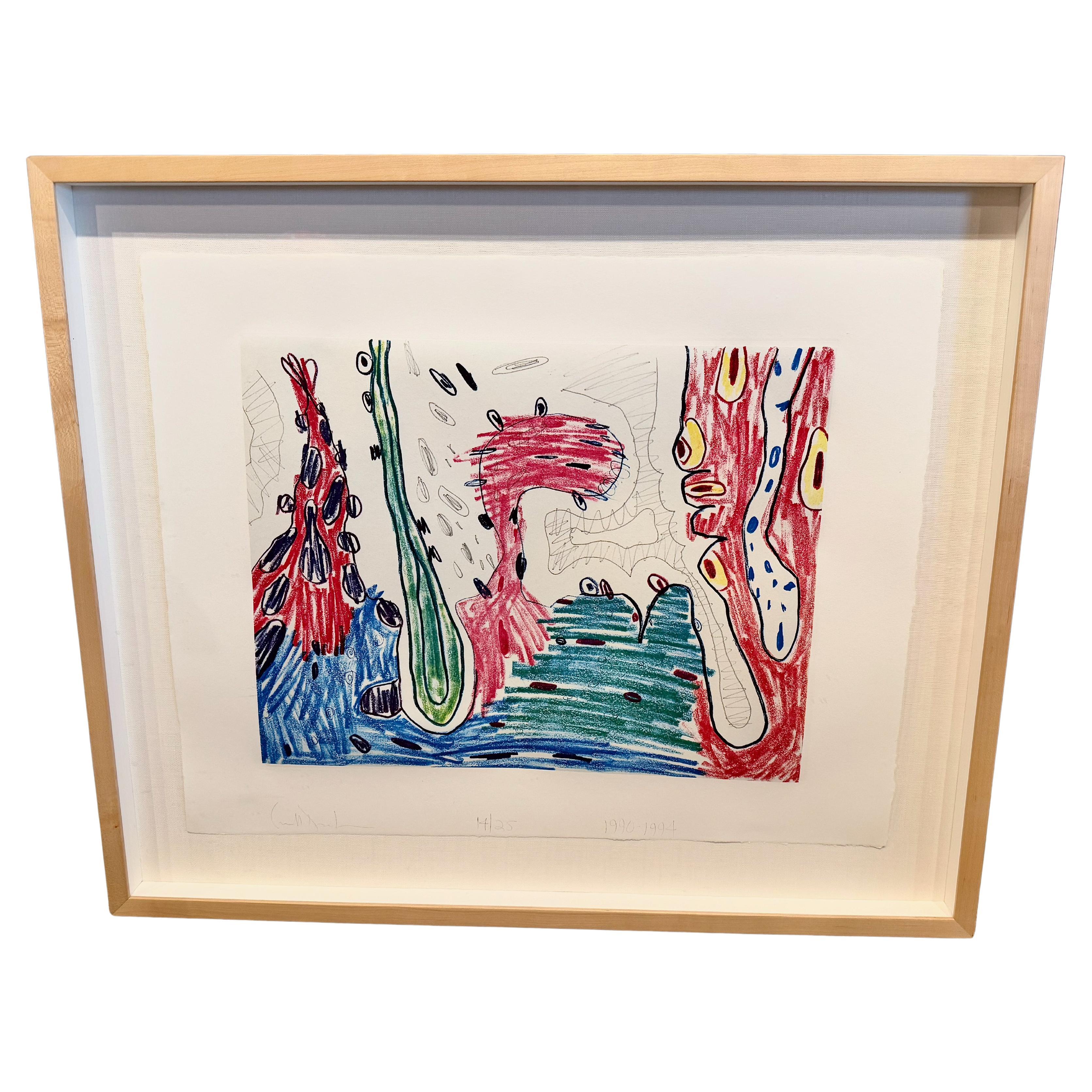 Carroll Dunham Colored Etching III, Signed and Numbered
