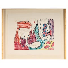 Carroll Dunham Aguafuerte coloreado IV, Firmado y numerado