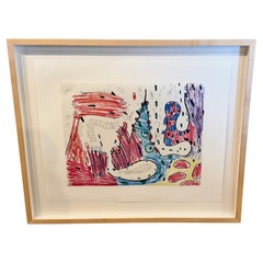 Carroll Dunham Aguafuerte coloreado IV, Firmado y numerado