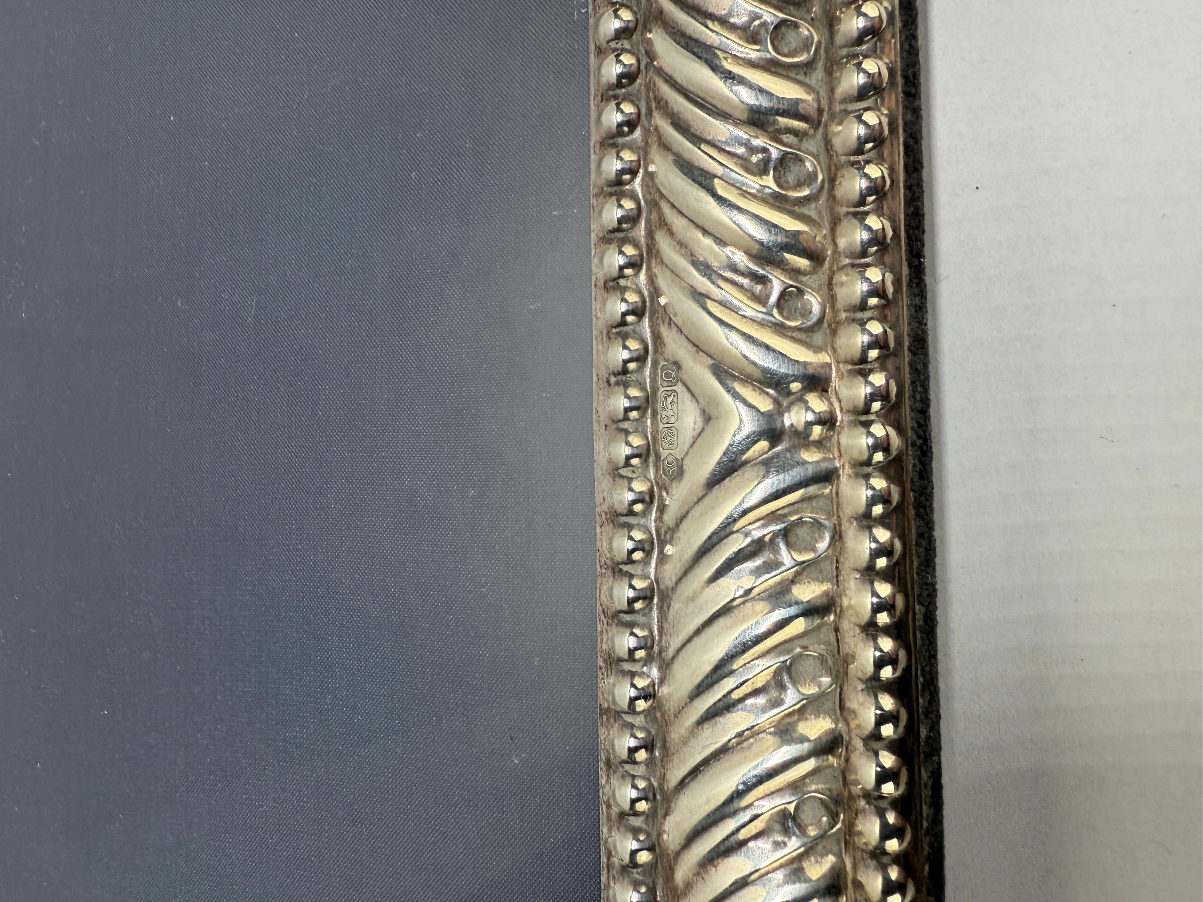 Carrs of Sheffield, Sterling Silver Picture Frame with Beaded Edge C. 1990 For Sale 2